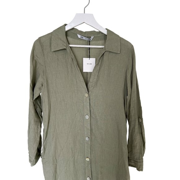 Zara Linen Button Up Tunic - Picture 6 of 13